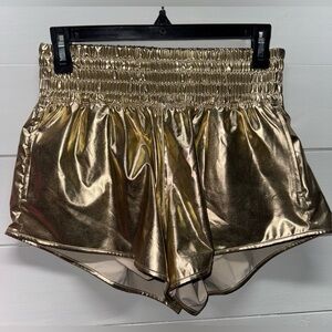 Offline by Aerie gold metallic shorts size small